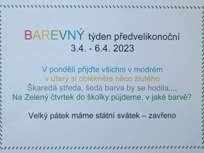 Barevný týden předvelikonoční